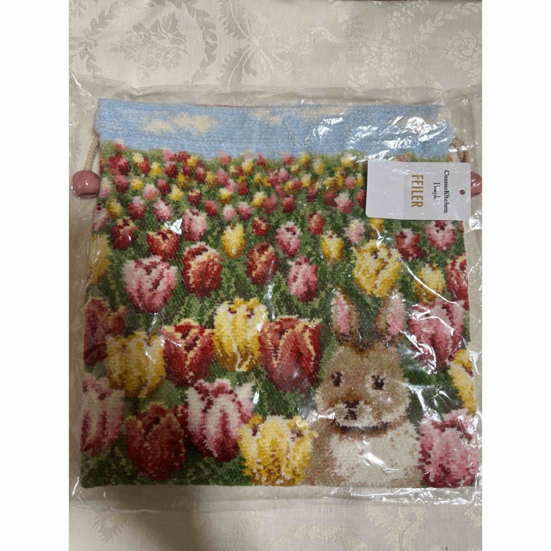 FEILER(フェイラー)のフェイラー コスメキッチン チューリップラビット 巾着ポーチ 新品未使用 レディースのファッション小物(ポーチ)の商品写真