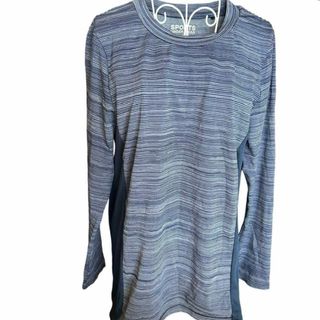 S5 SPOTS UNDERWEAR ネイビーグレー ストライプ 長袖 Tシャツ(カットソー(長袖/七分))