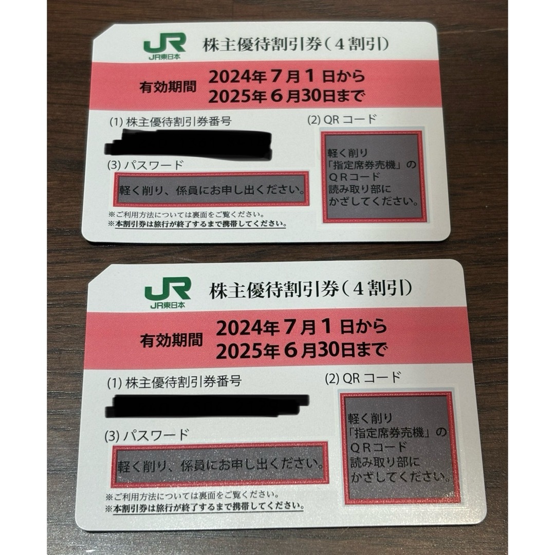 JR東日本 株主優待券 2枚 チケットの乗車券/交通券(その他)の商品写真