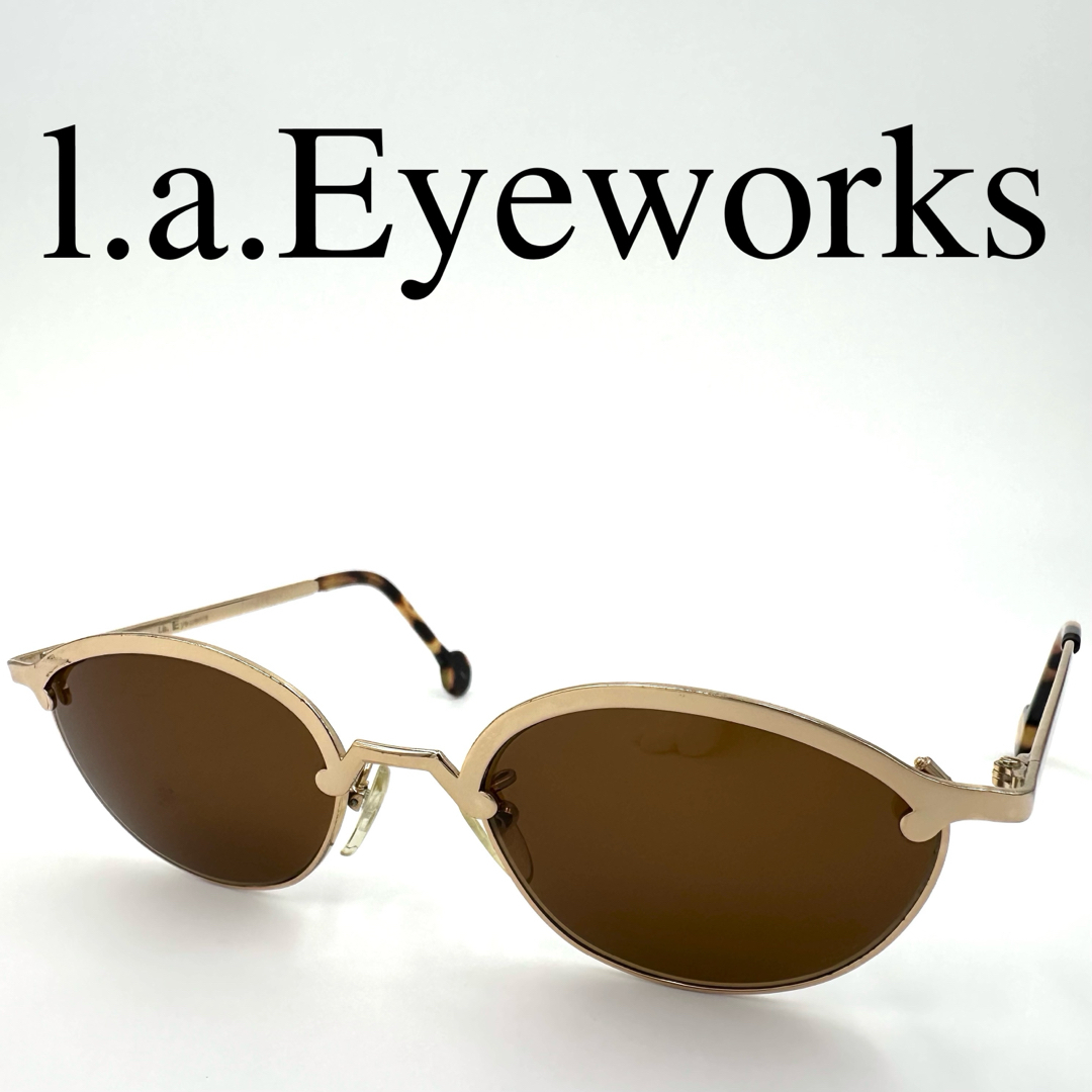 l.a.Eyeworks エルエーアイワークス サングラス 度なし ゴールド メンズのファッション小物(サングラス/メガネ)の商品写真