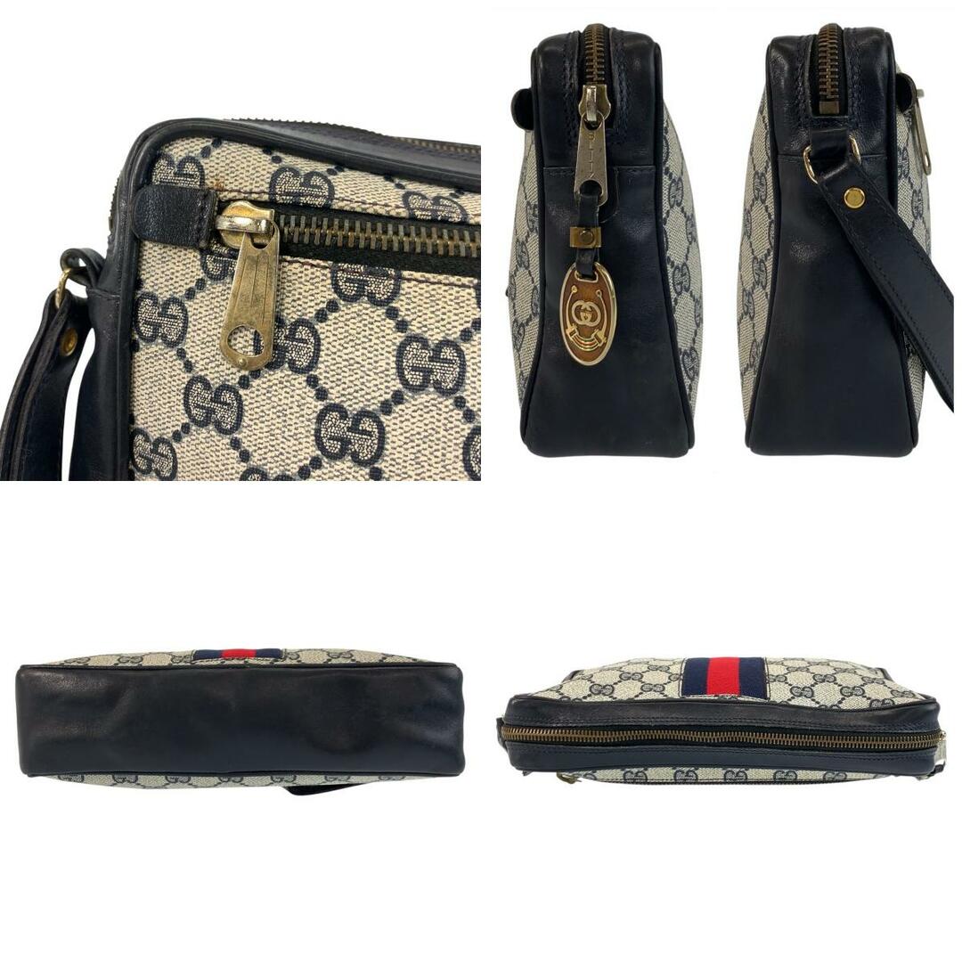 GUCCI - GUCCI グッチ シェリーライン グレー ネイビー ゴールド