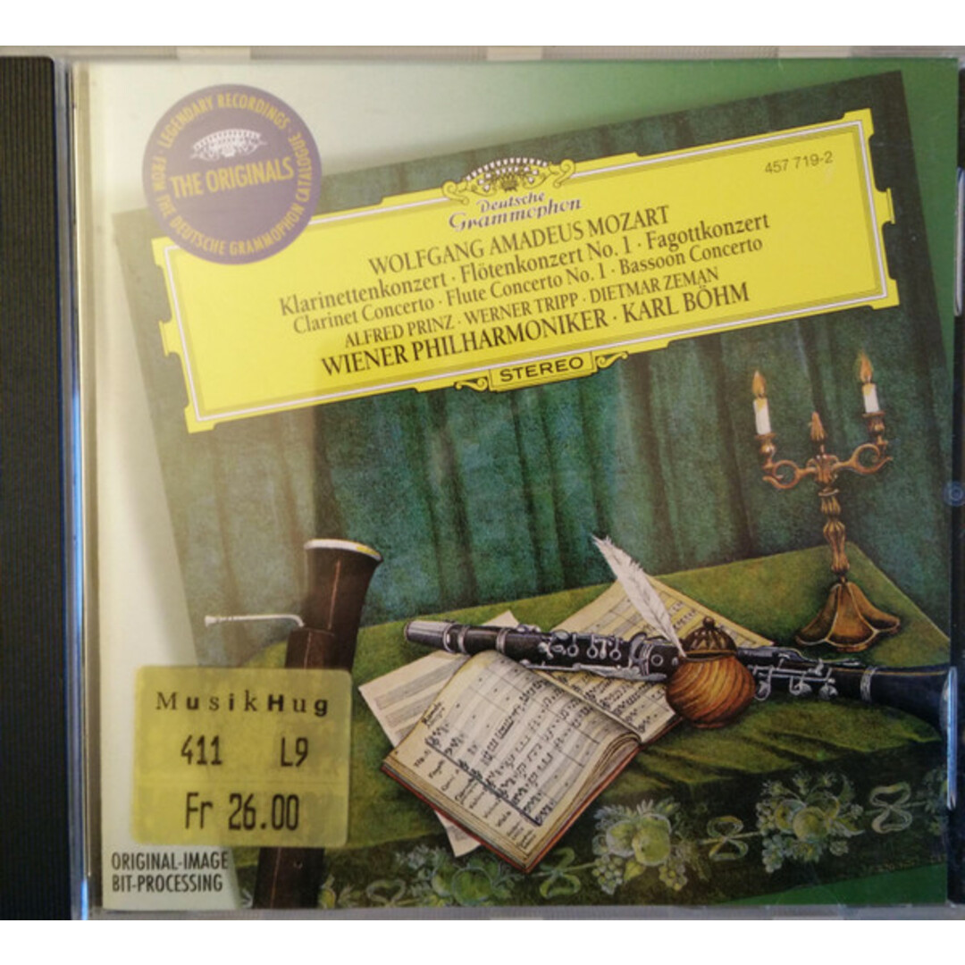 欧CD Wolfgang Amadeus Mozart : Alfred Prinz, Werner Tripp, Dietmar Zeman, Wiener Philharmoniker - Karl B?hm Klarinettenkonzert ? Fl エンタメ/ホビーのCD(クラシック)の商品写真