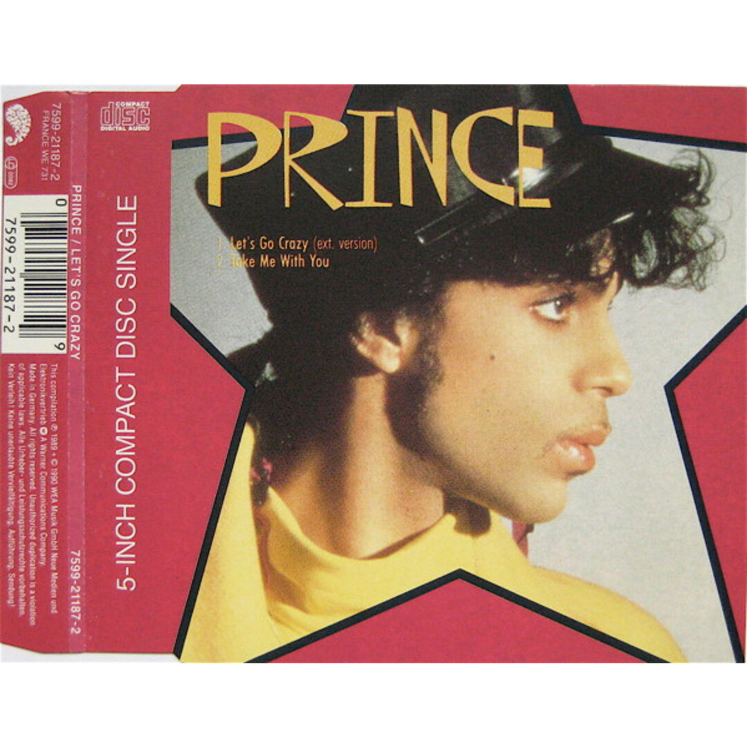 欧CD Prince Lets Go Crazy / Take Me With You 7599211872 Paisley Park /00110 エンタメ/ホビーのCD(R&B/ソウル)の商品写真