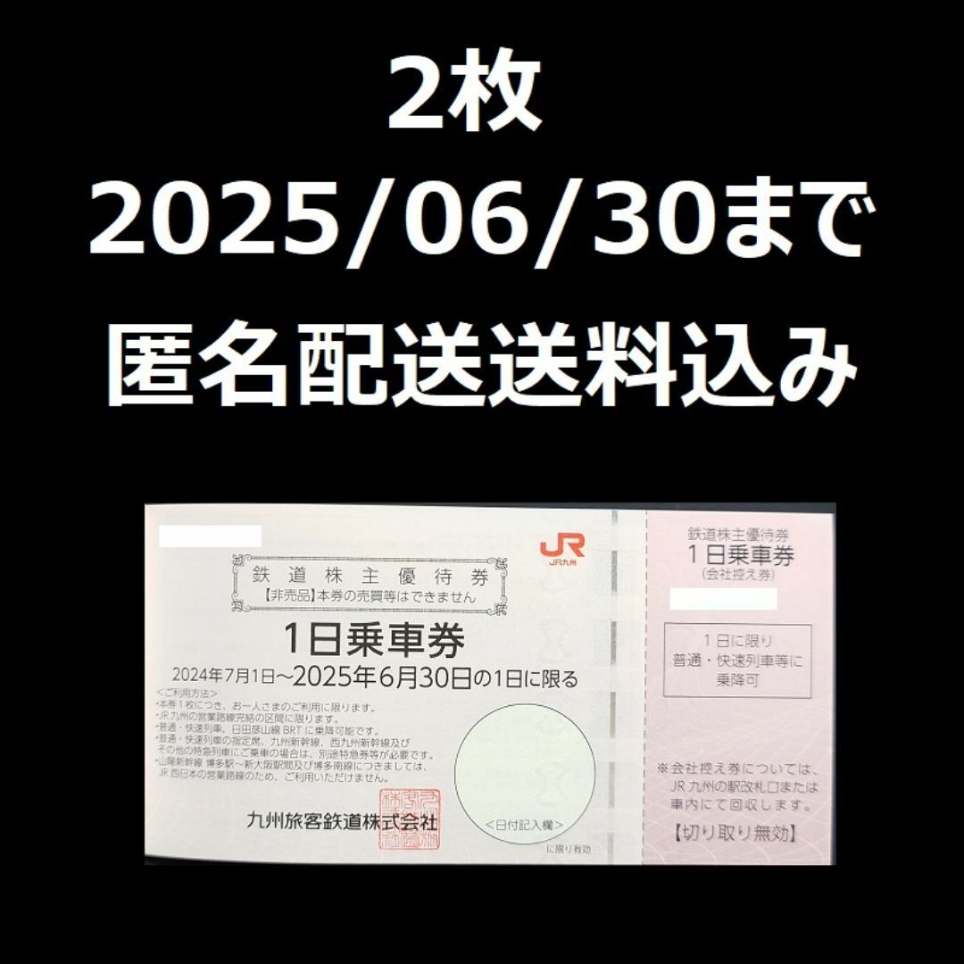 JR九州 株主優待 1日乗車券 2枚 チケットの優待券/割引券(その他)の商品写真