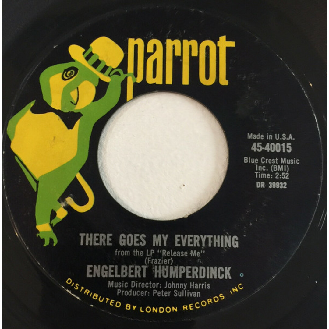 米7” Engelbert Humperdinck There Goes My Everything 4540015 Parrot /00080 エンタメ/ホビーのエンタメ その他(その他)の商品写真