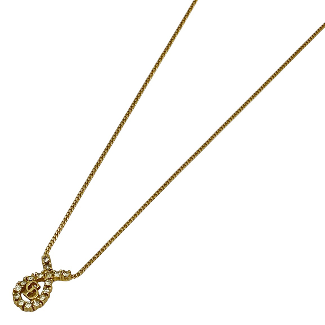 人気新品入荷 Christian Dior - クリスチャンディオール ロゴ ラインストーン ネックレス(トップつき)