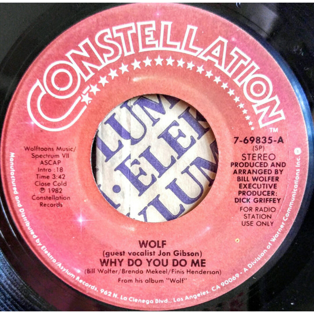 米7” Bill Wolfer Why Do You Do Me 769835 Constellation /00080 エンタメ/ホビーのエンタメ その他(その他)の商品写真