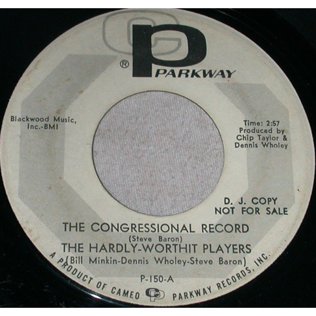 米7" Hardly Worthit Players The Congressional Record / The Hardly-Worthit Melody (Nothing, Nothing) P150 Parkway /00080 エンタメ/ホビーのエンタメ その他(その他)の商品写真