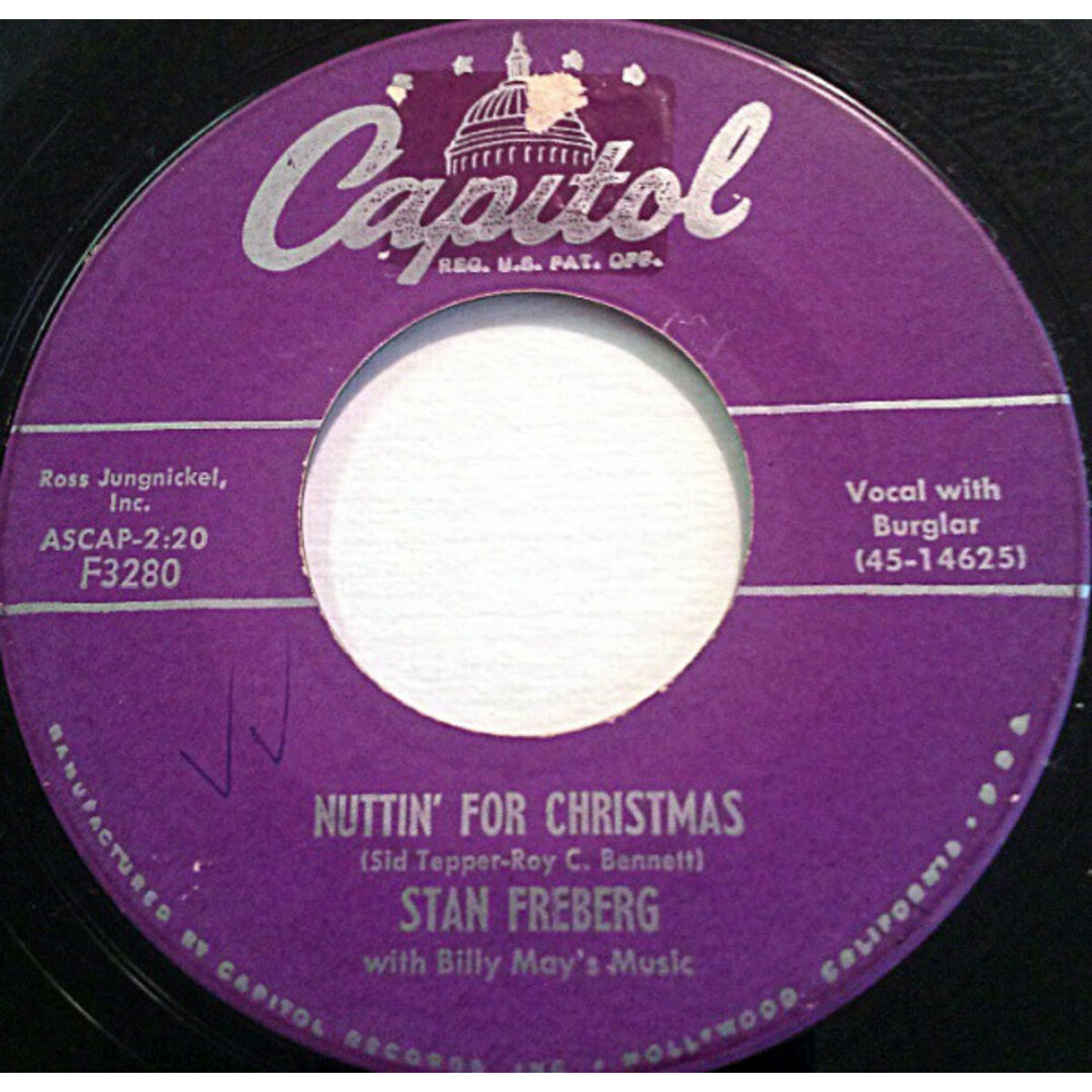 米7" Stan Freberg Nuttin For Christmas F3280 Capitol Records /00080 エンタメ/ホビーのエンタメ その他(その他)の商品写真