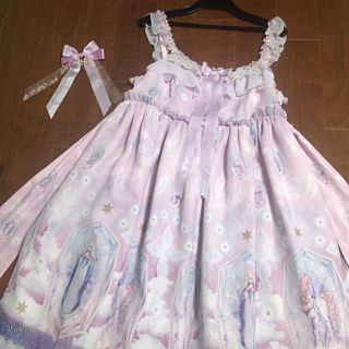 アンジェリックプリティー(Angelic Pretty)のcecilia crossハイウエストジャンパースカート(ひざ丈ワンピース)