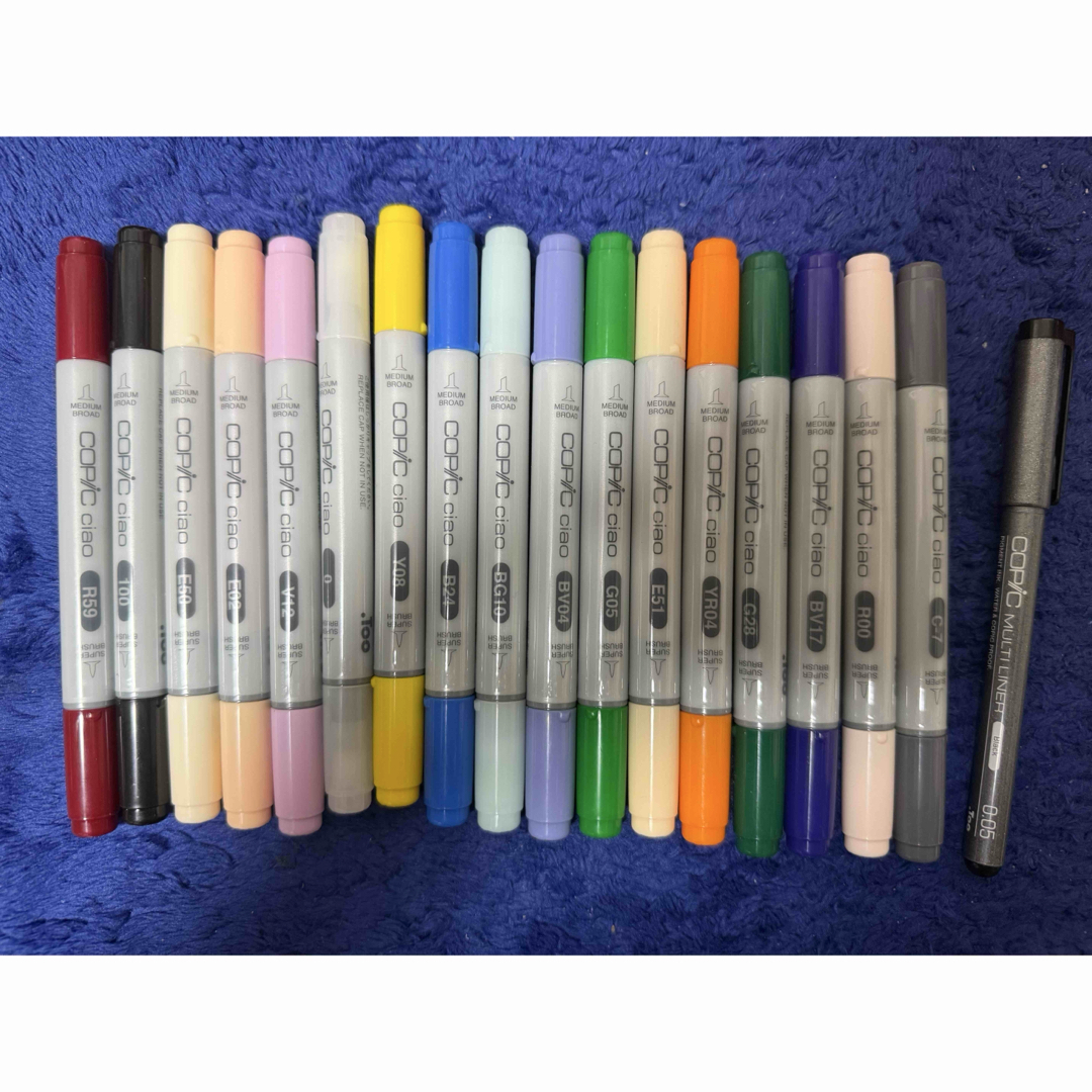 COPIC(コピック)のアイシー コピック チャオ BV17 他17本 インテリア/住まい/日用品の文房具(ペン/マーカー)の商品写真