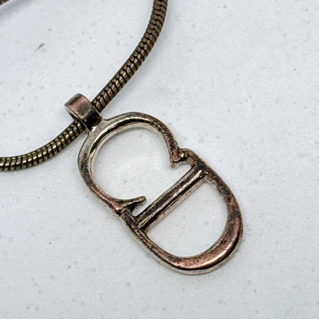 【限定製作】 Christian Dior - Christian Dior ディオール CDロゴ シルバー ネックレス(トップつき)