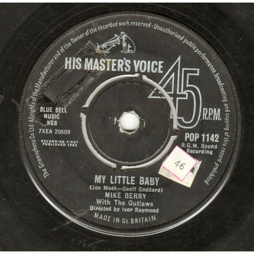 英7" Mike Berry with The Outlaws My Little Baby / Youll Do It Youll Fall In Love POP1142 HIS MASTERS VOICE /00080 エンタメ/ホビーのエンタメ その他(その他)の商品写真