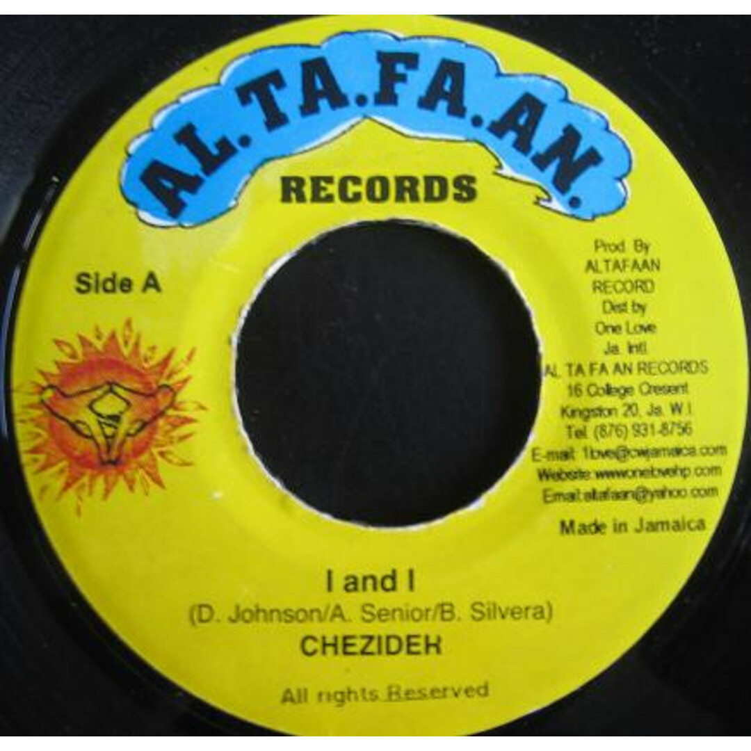 ジャマイカ7" Chezidek I And I NONE Al.Ta.Fa.An. /00080 エンタメ/ホビーのエンタメ その他(その他)の商品写真