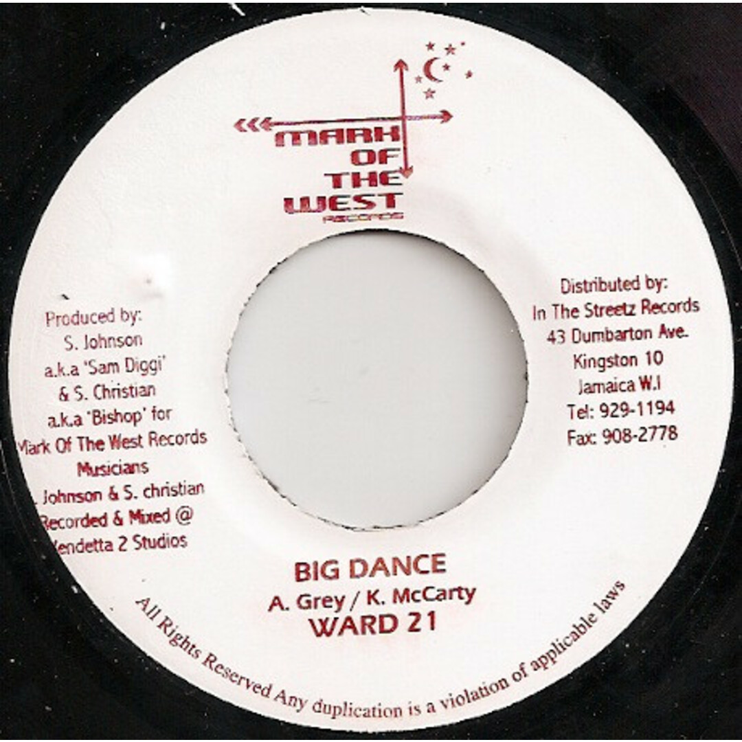 ジャマイカ7" Ward 21 / Calico Big Dance / X Rated none Mark Of The West /00080 エンタメ/ホビーのエンタメ その他(その他)の商品写真