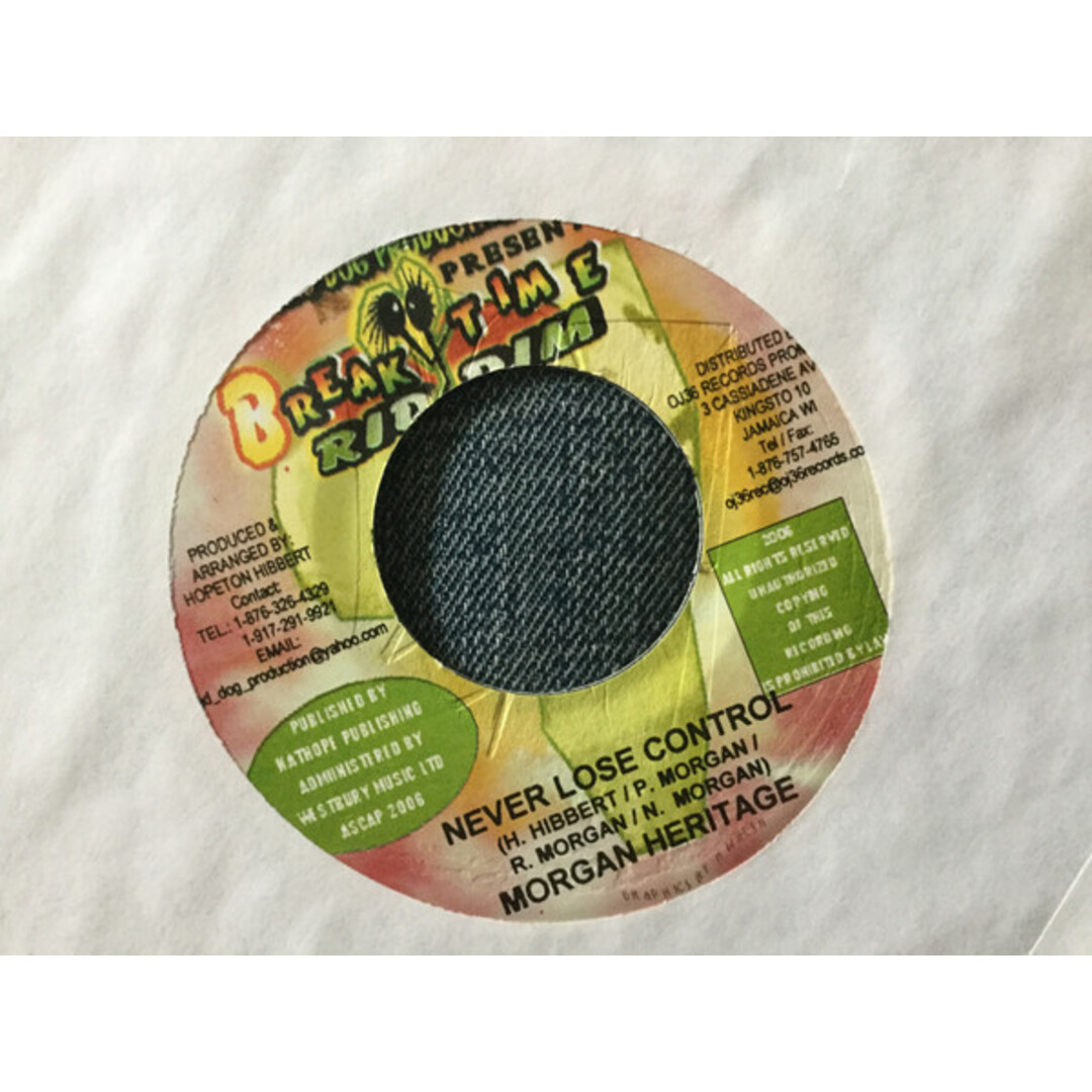 ジャマイカ7” Morgan Heritage Never Lose Control NONE Road Dog Productions /00080 エンタメ/ホビーのエンタメ その他(その他)の商品写真