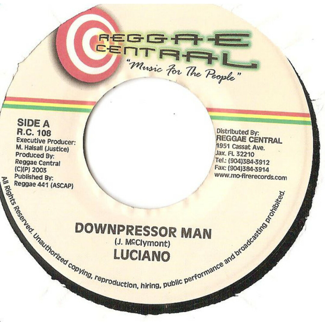 米7" Luciano Downpressor Man RC108 Reggae Central /00080 エンタメ/ホビーのエンタメ その他(その他)の商品写真