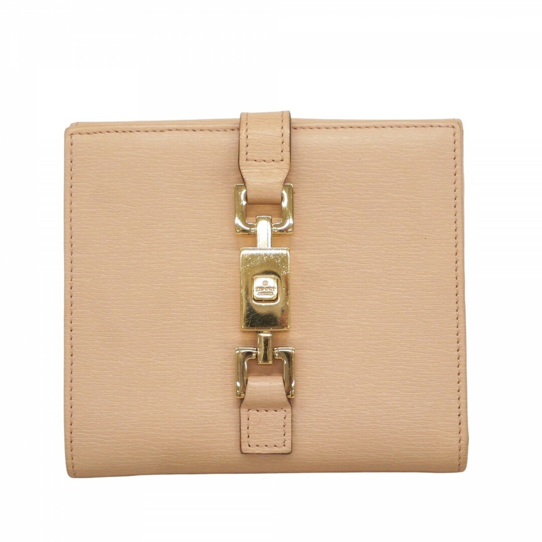 GUCCI - ★SALE【5eb0921】グッチ 財布 ジャッキー 035 0959 2131 レザー ピンクベージュ シャンパンゴールド金具【中古】レディース