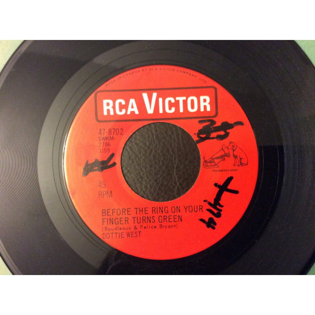 加7" Dottie West Before The Ring On Your Finger Turns Green / Wear Away 478702 RCA Victor /00080 エンタメ/ホビーのエンタメ その他(その他)の商品写真