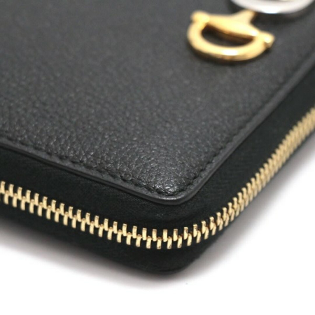 GUCCI(グッチ)の美品 グッチ GUCCI ズゥミ ラウンドファスナー長財布 ホースビット レザー 黒 570661 【70398】 レディースのファッション小物(財布)の商品写真