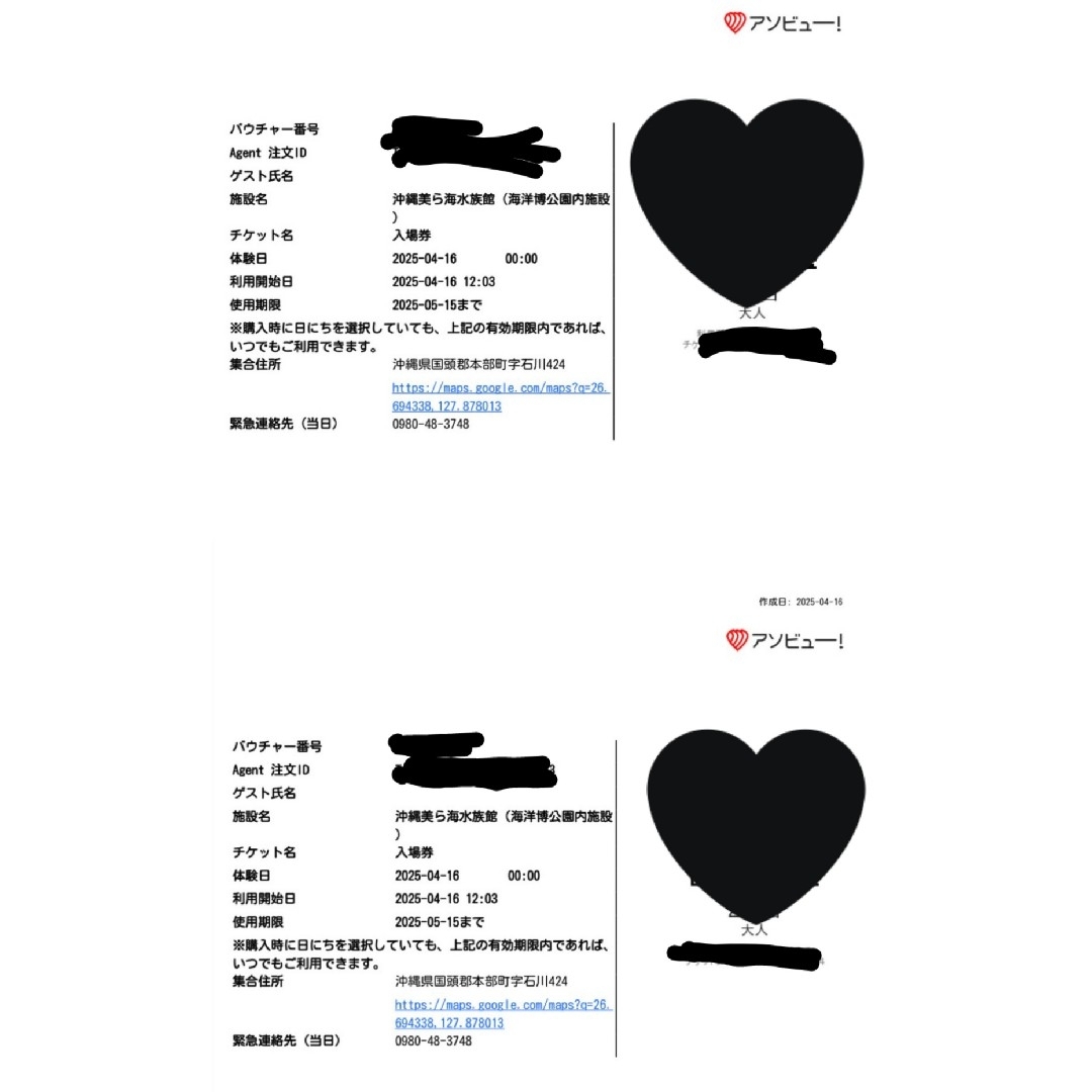 【5/15まで】沖縄美ら海水族館入館券 大人2枚 チケットの施設利用券(水族館)の商品写真