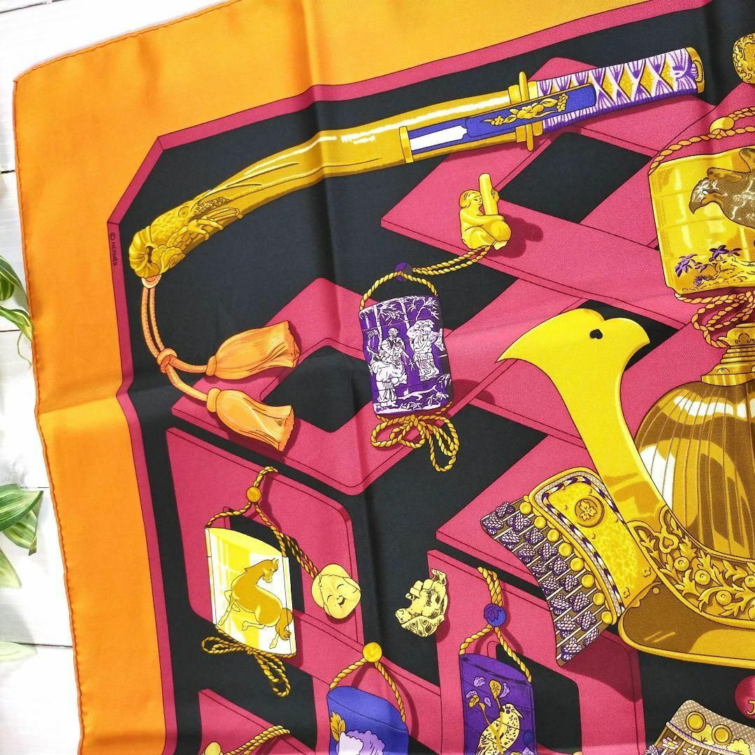 HERMES - HERMES 日本への憧れ スカーフ カレ90 オレンジの通販