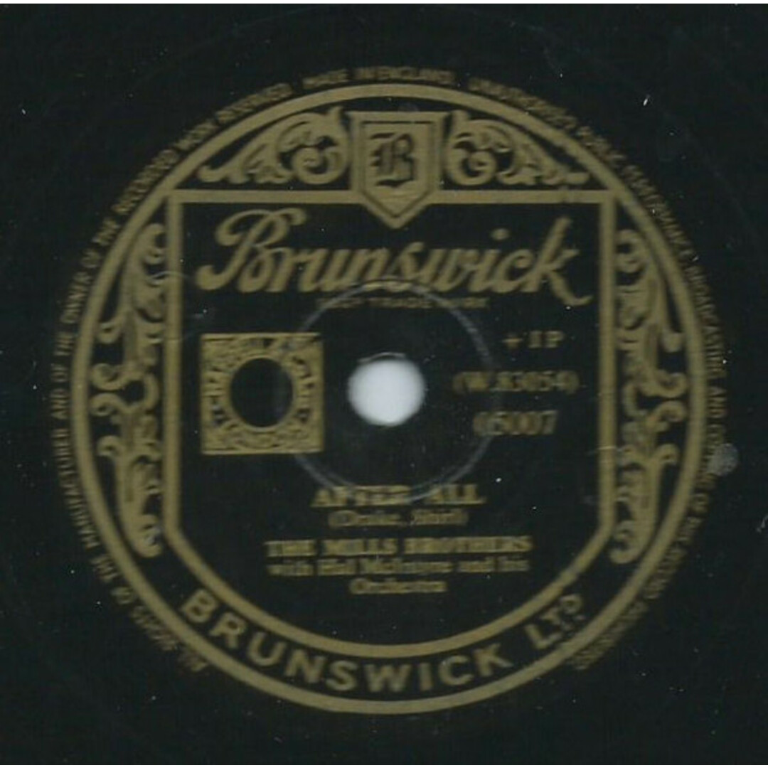 英78RPM/SP The Mills Brothers After All / The Glow Worm 05007 Brunswick /00500 エンタメ/ホビーのエンタメ その他(その他)の商品写真