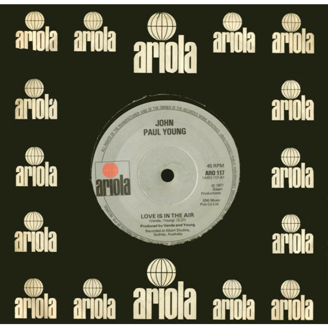 英7" John Paul Young Love Is In The Air ARO117 Ariola /00080 エンタメ/ホビーのエンタメ その他(その他)の商品写真