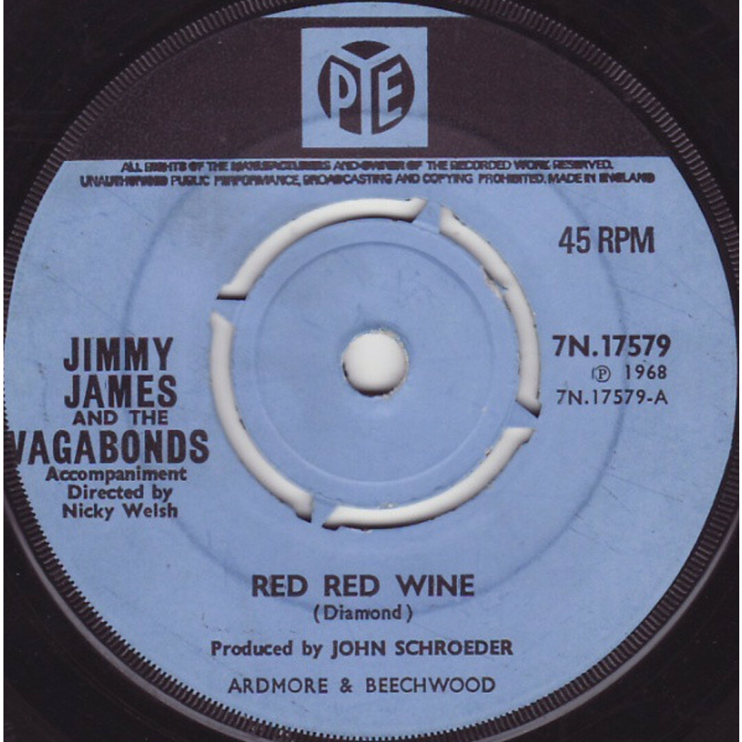 英7” Jimmy James & The Vagabonds Red Red Wine / Who Could Be Loving You 7N17579 Pye Records /00080 エンタメ/ホビーのエンタメ その他(その他)の商品写真