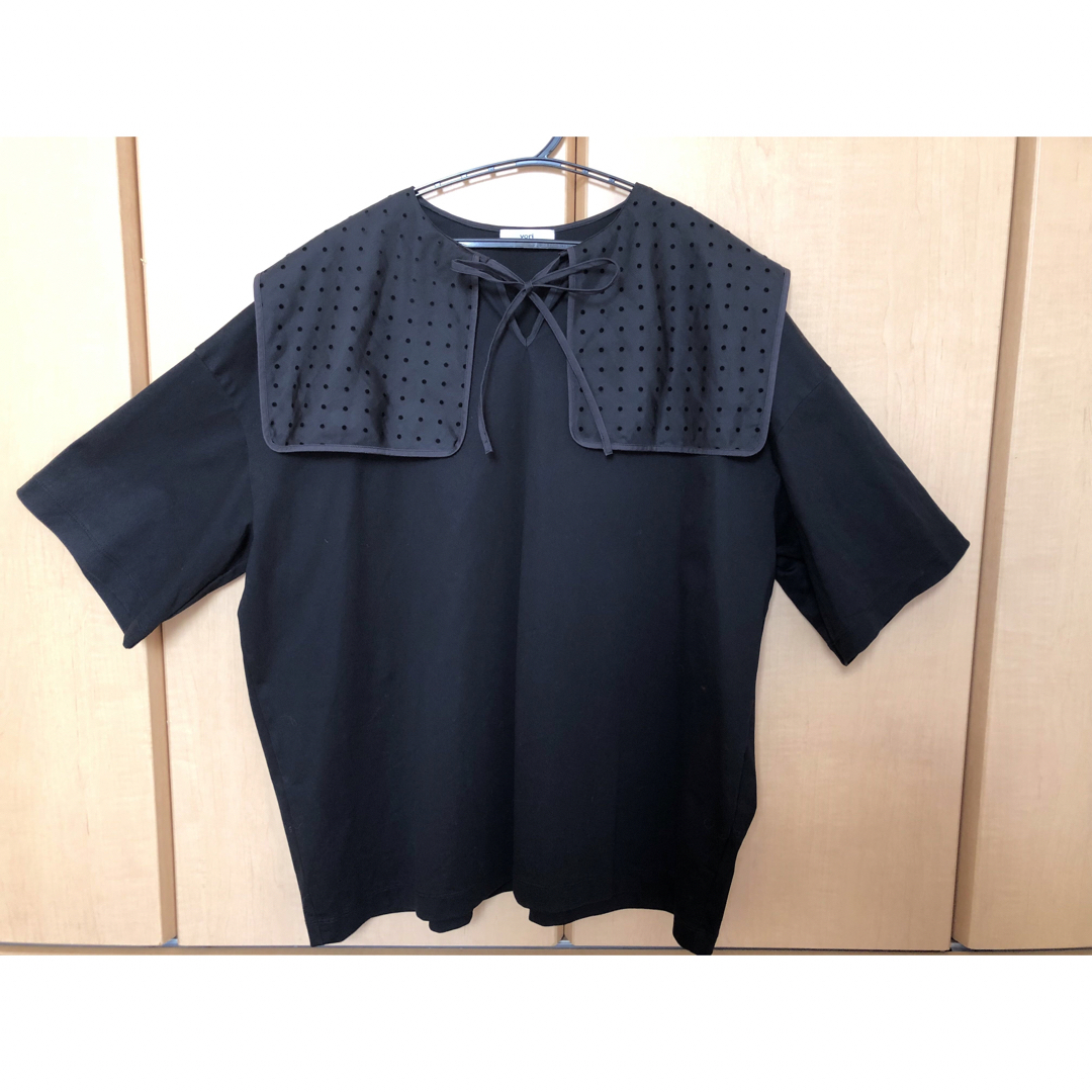 yori フロッキードットカラーtee