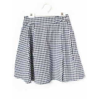 ポンポネット(pom ponette)のポンポネット インナーパンツ有スカート 150cm キッズ 女児 紺×白【中古】【新入荷!】★(スカート)