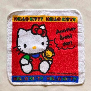 サンリオ(サンリオ)の希少 未使用 1990年 サンリオ ハローキティ ハンドタオル ハンカチ レトロ(キャラクターグッズ)