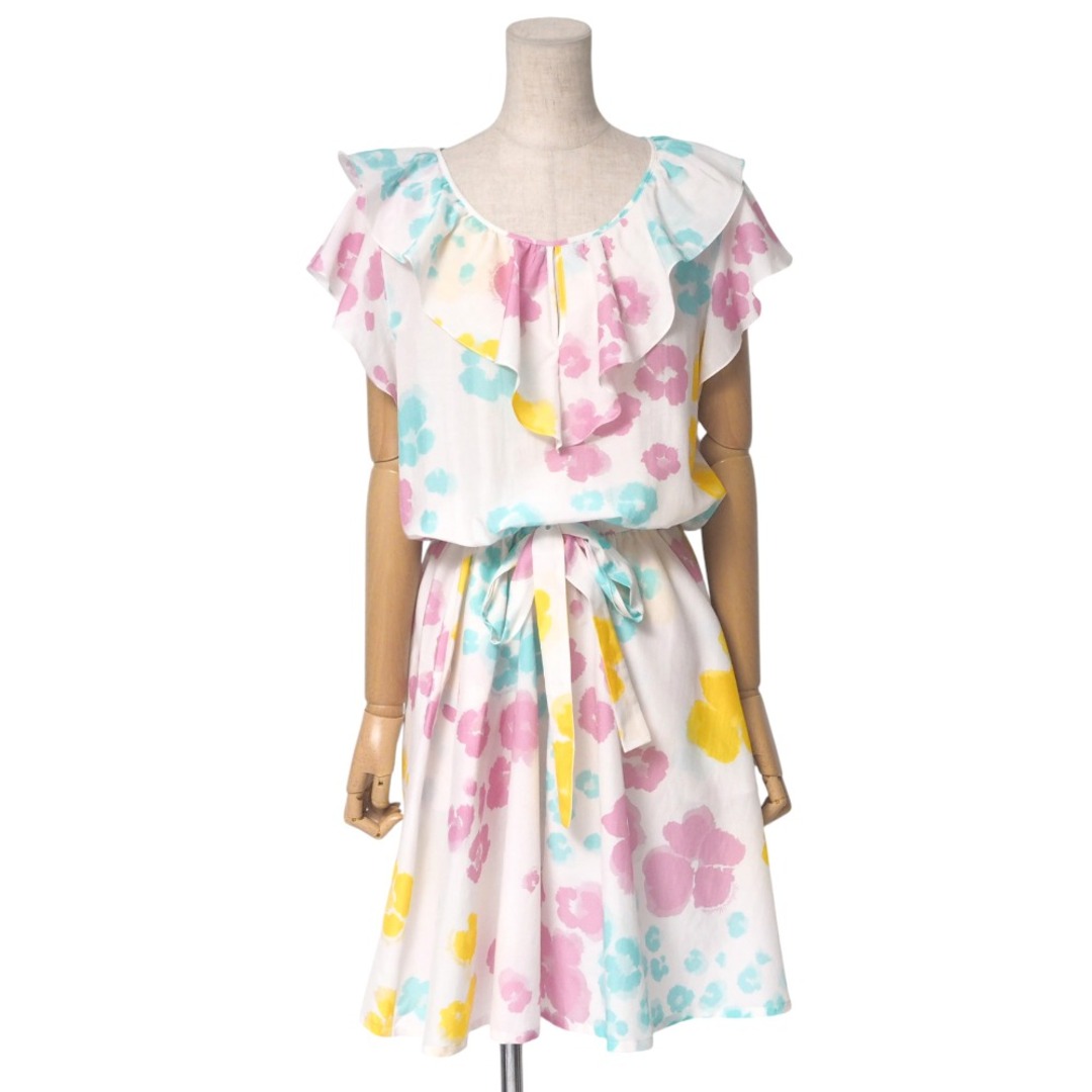 MOSCHINO(モスキーノ)のBOUTIQUE MOSCHINO  ブティック モスキーノ サロペット サイズ44(I)10(USA) オールインワン ショートパンツ ジャンプスーツ ワンピース フリル フラワーレオパード ブランド古着【中古】20250508/RA4622 レディースのパンツ(サロペット/オーバーオール)の商品写真