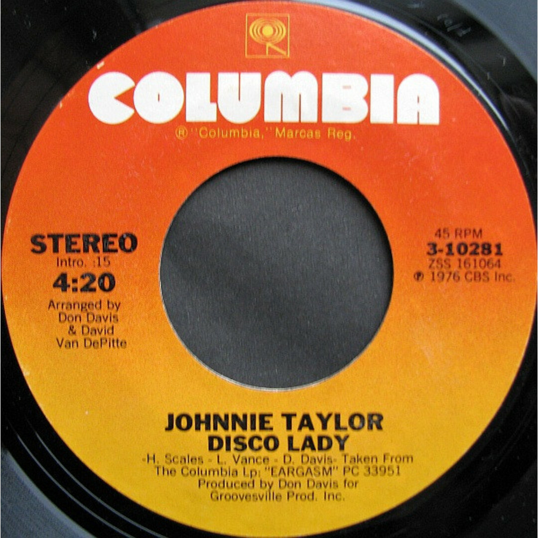 米7" Johnnie Taylor Disco Lady 310281 Columbia /00080 エンタメ/ホビーのエンタメ その他(その他)の商品写真