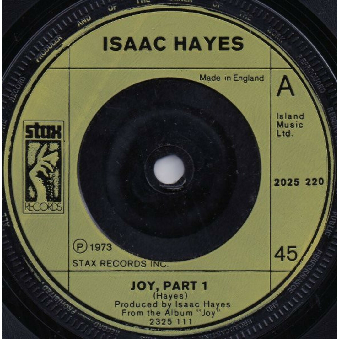 英7" Isaac Hayes Joy 2025220 Stax /00080 エンタメ/ホビーのエンタメ その他(その他)の商品写真