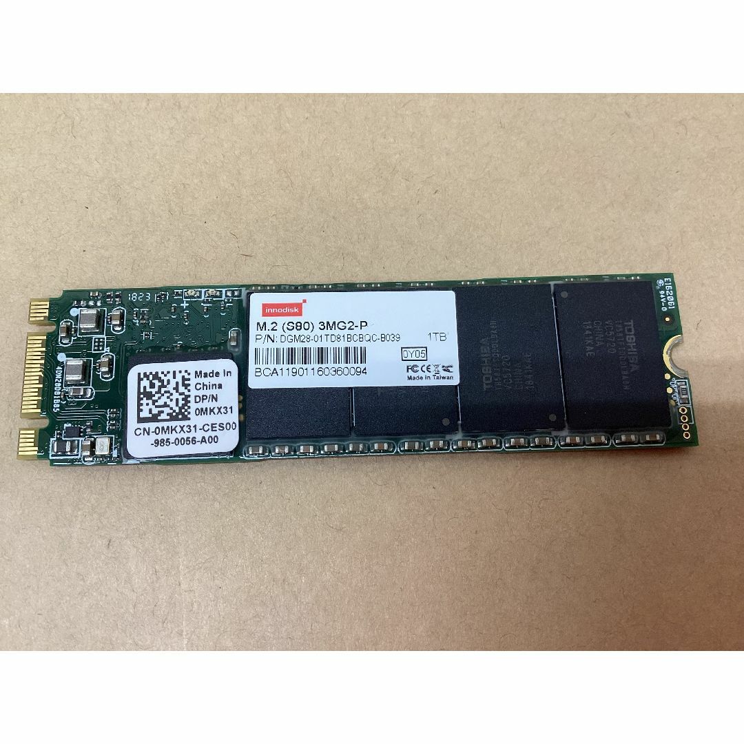 Innodisk 産業用M.2 2280 SSD M.2(S80) 3MG2-P 1000GB　SATA III(6.0Gb/s) 接続 MLC NANDフラッシュ
