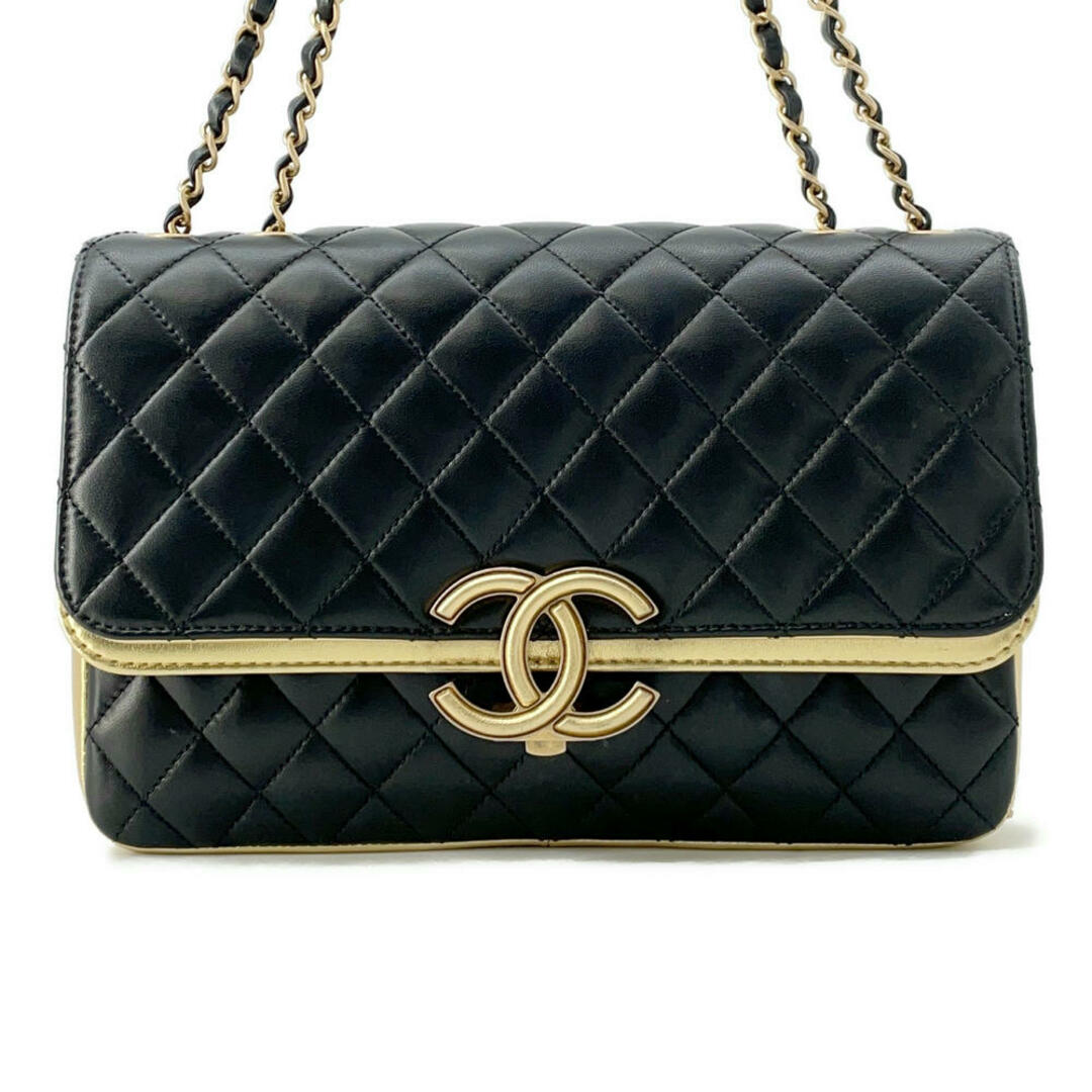 CHANEL - シャネル チェーンショルダーバッグ マトラッセ ココマーク ラムスキン A57276 CHANEL 2way 黒 ゴールド