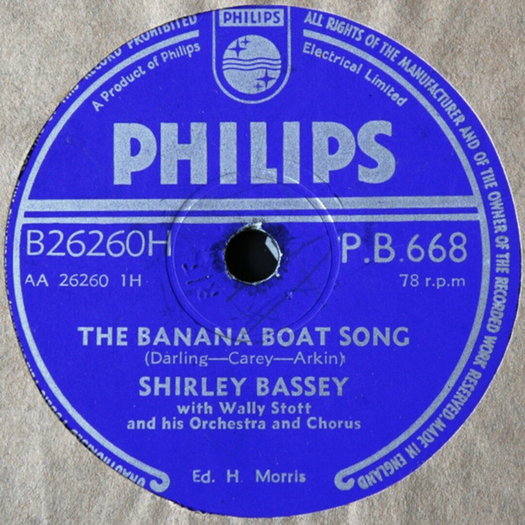英78RPM/SP Shirley Bassey The Banana Boat Song / Tra La La PB860 Philips, Philips /00500 エンタメ/ホビーのエンタメ その他(その他)の商品写真