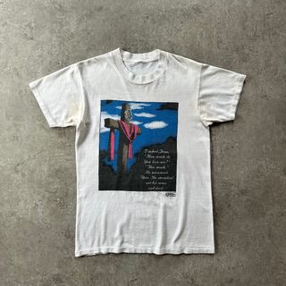 ヴィンテージ(VINTAGE)の80s90s ジーザスtシャツ USA製 ホワイト M相当 キリスト(Tシャツ/カットソー(半袖/袖なし))