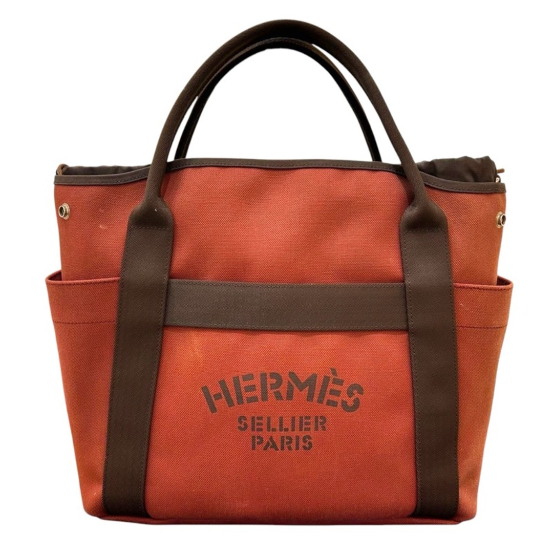 HERMES - 　エルメス HERMES サックドパンサージュ B刻 ルージュアッシュ/シルバー金具 トワル ユニセックス トートバッグ