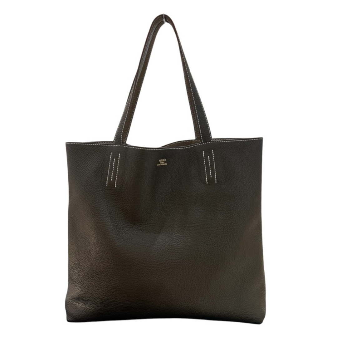 HERMES - 　エルメス HERMES ドゥブルセンス45 □O刻 エトゥープ・ショコラ トリヨン ユニセックス トートバッグ