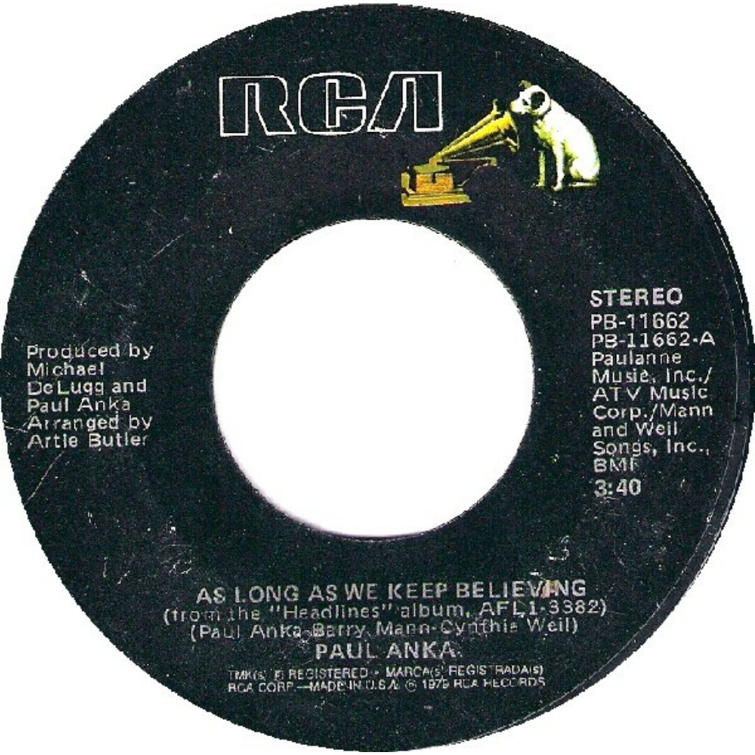 米7” Paul Anka As Long As We Keep Believing PB11662 RCA /00080 エンタメ/ホビーのエンタメ その他(その他)の商品写真