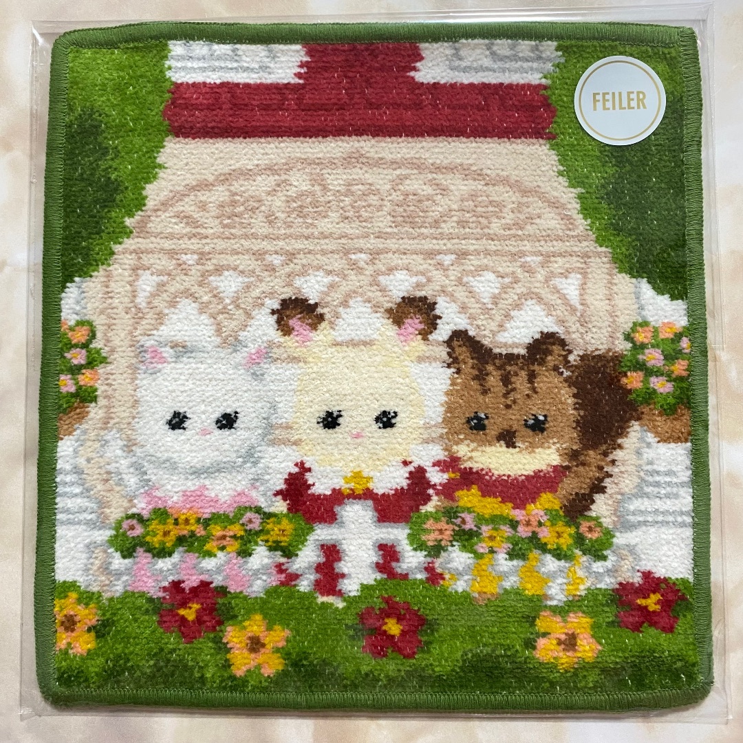 FEILER(フェイラー)のフェイラー×シルバニアファミリー♡限定コラボ♡ハンカチ♡ドイツ製♡新品♡グリーン レディースのファッション小物(ハンカチ)の商品写真
