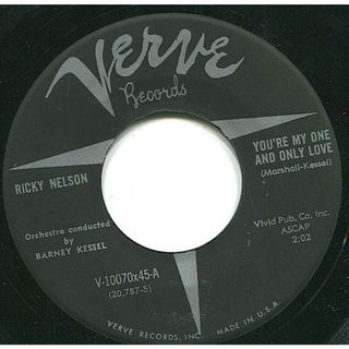米7” Ricky Nelson / Barney Kessel Youre My One And Only Love / Honey Rock V10070X45 Verve Records /00080(その他)