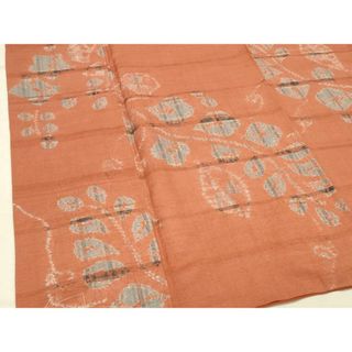 平和屋着物■上質な紬　絞り　枝葉文　正絹　逸品　DAAQ5400cm(着物)