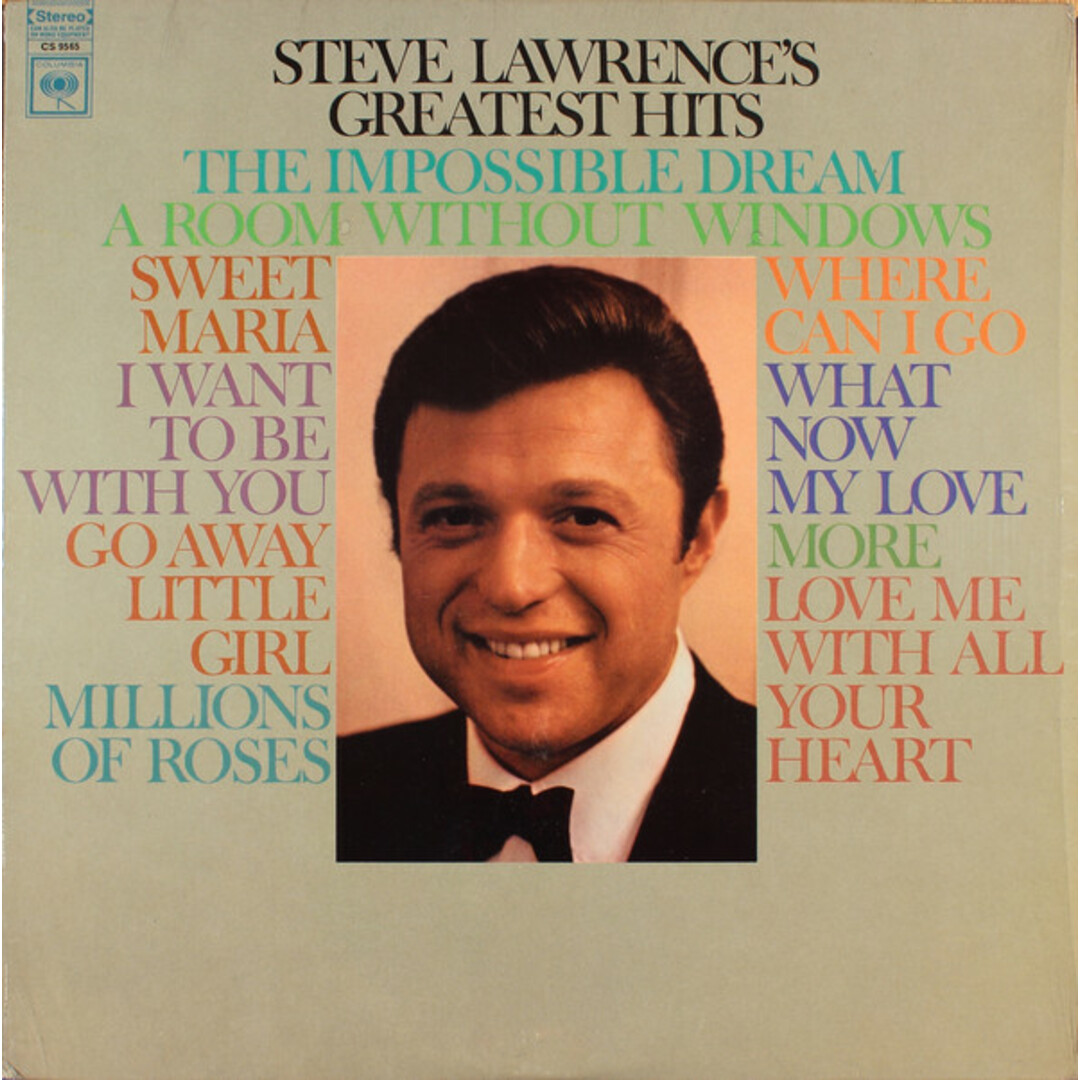 米LP Steve Lawrence Steve Lawrences Greatest Hits CS9565 Columbia /00260 エンタメ/ホビーのエンタメ その他(その他)の商品写真