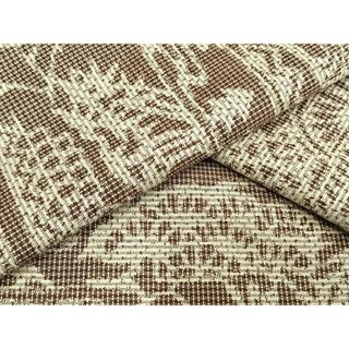 平和屋着物▽上質な紬　単衣　風景文　正絹　逸品　AAAS9661fy(着物)