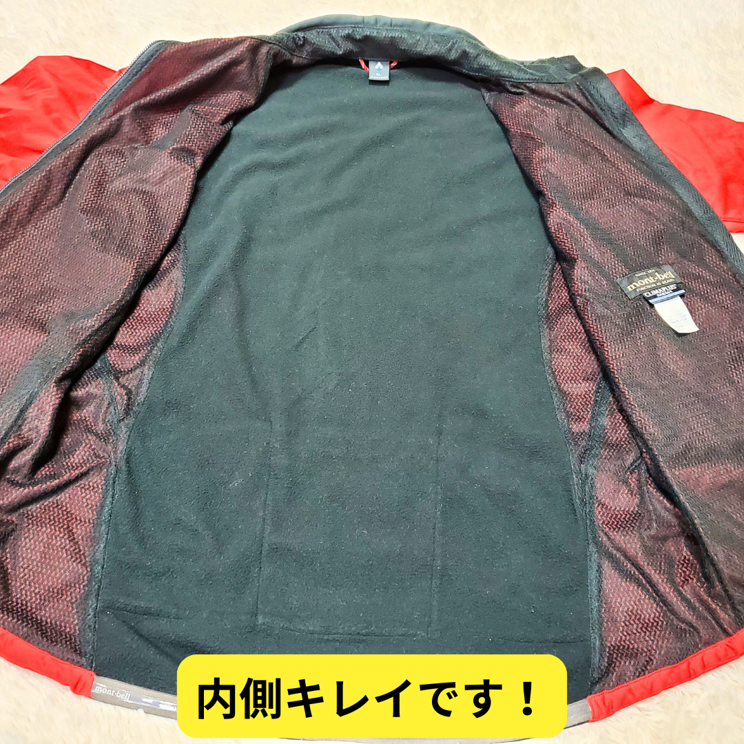 ⭐ほぼ新品　モンベル サイクルシェルジャケット　赤XLサイクリングウェア　自転車 ⭐ほぼ新品モンベル サイクルシェルジャケット赤XLサイクリング