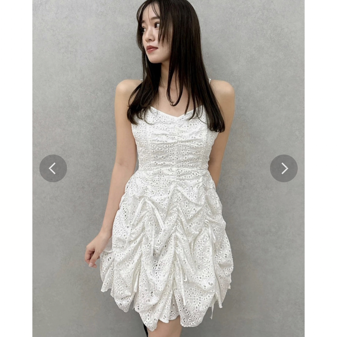 dazzlin(ダズリン)の超美品dazzlin ギャザーリボンミニワンピース レディースのワンピース(ミニワンピース)の商品写真