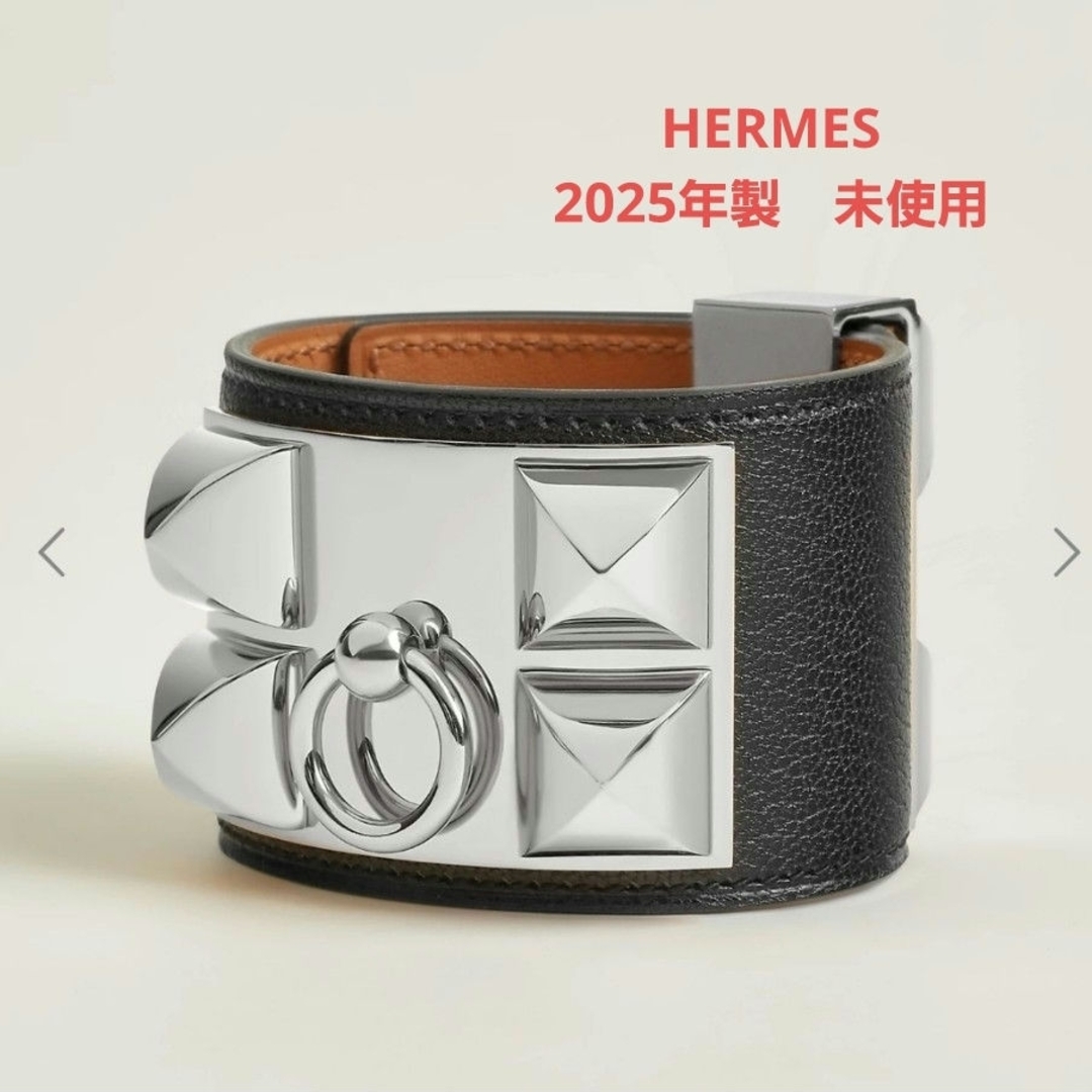 高品質の激安 HERMES - 未使用【エルメス】レザーブレスレット 《コリエ・ド ブレスレット、バングル